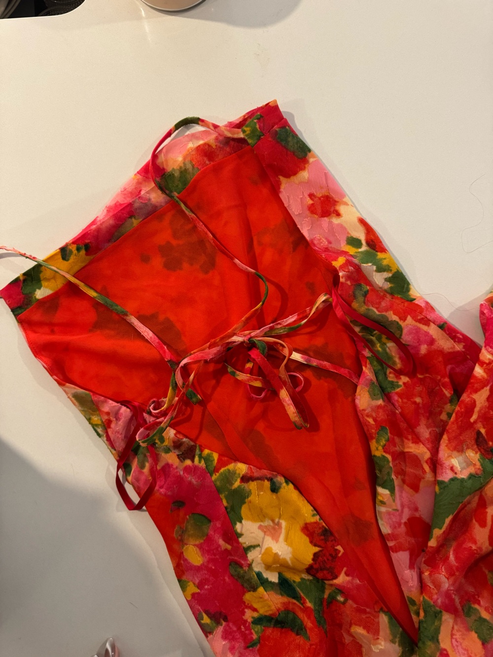 Hello Molly Floral Slip Maxi Dress in Pink, Orange, Green - Picture 5 of 6